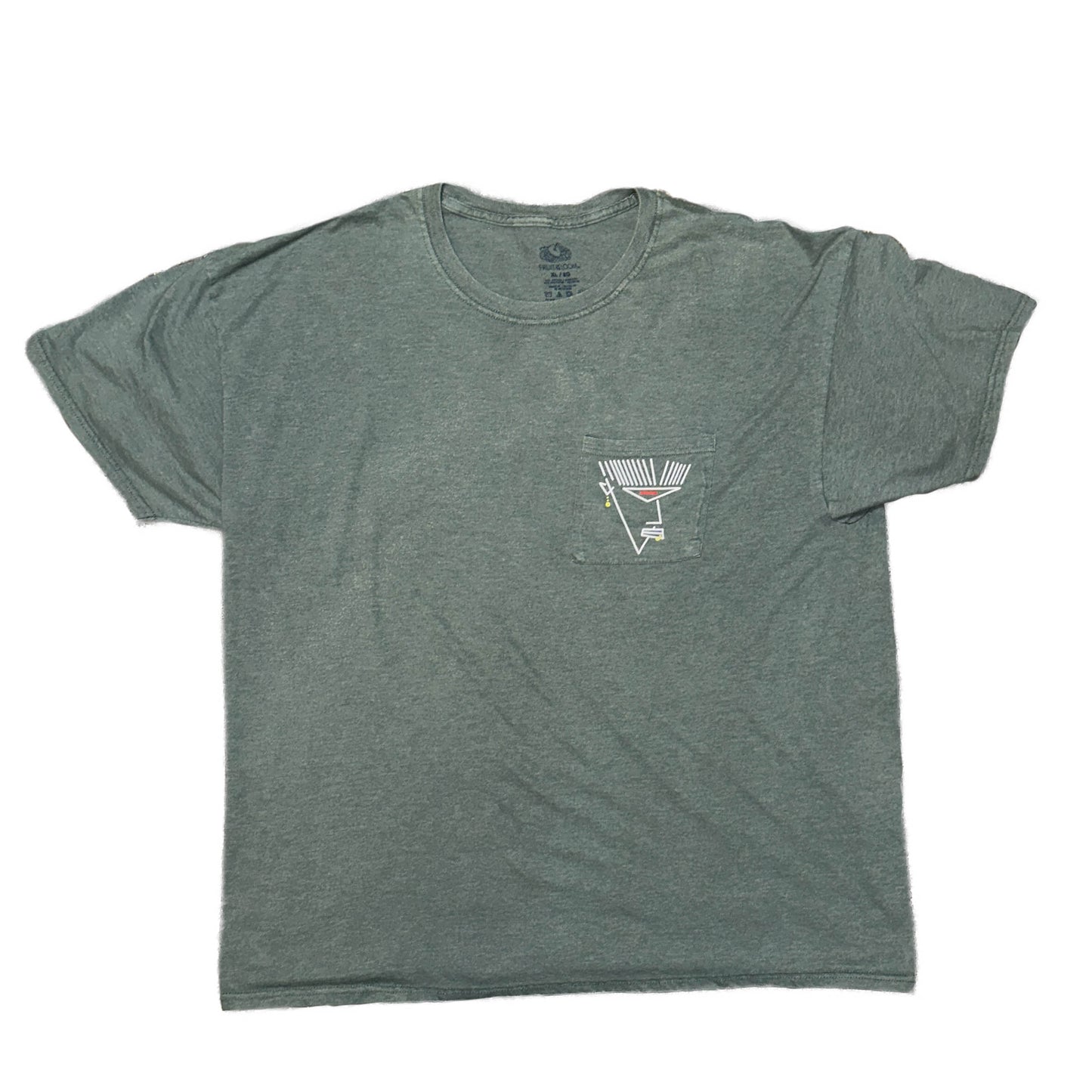 "PORTRAIT" Green Pocket Tee