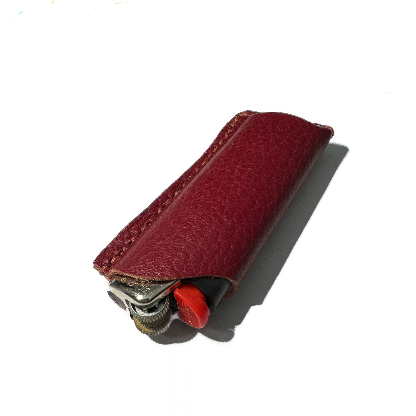 LIGHTER HOLSTER: Pebbled Ruby & Ruby Waxed Thread
