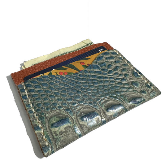 CLASSIC CARD HOLDER: Archaic Leather & Hanoi Crocodile