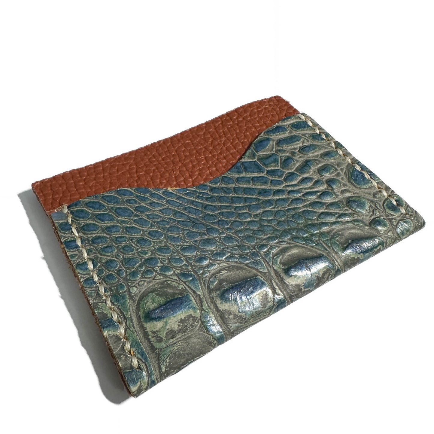 CLASSIC CARD HOLDER: Archaic Leather & Hanoi Crocodile