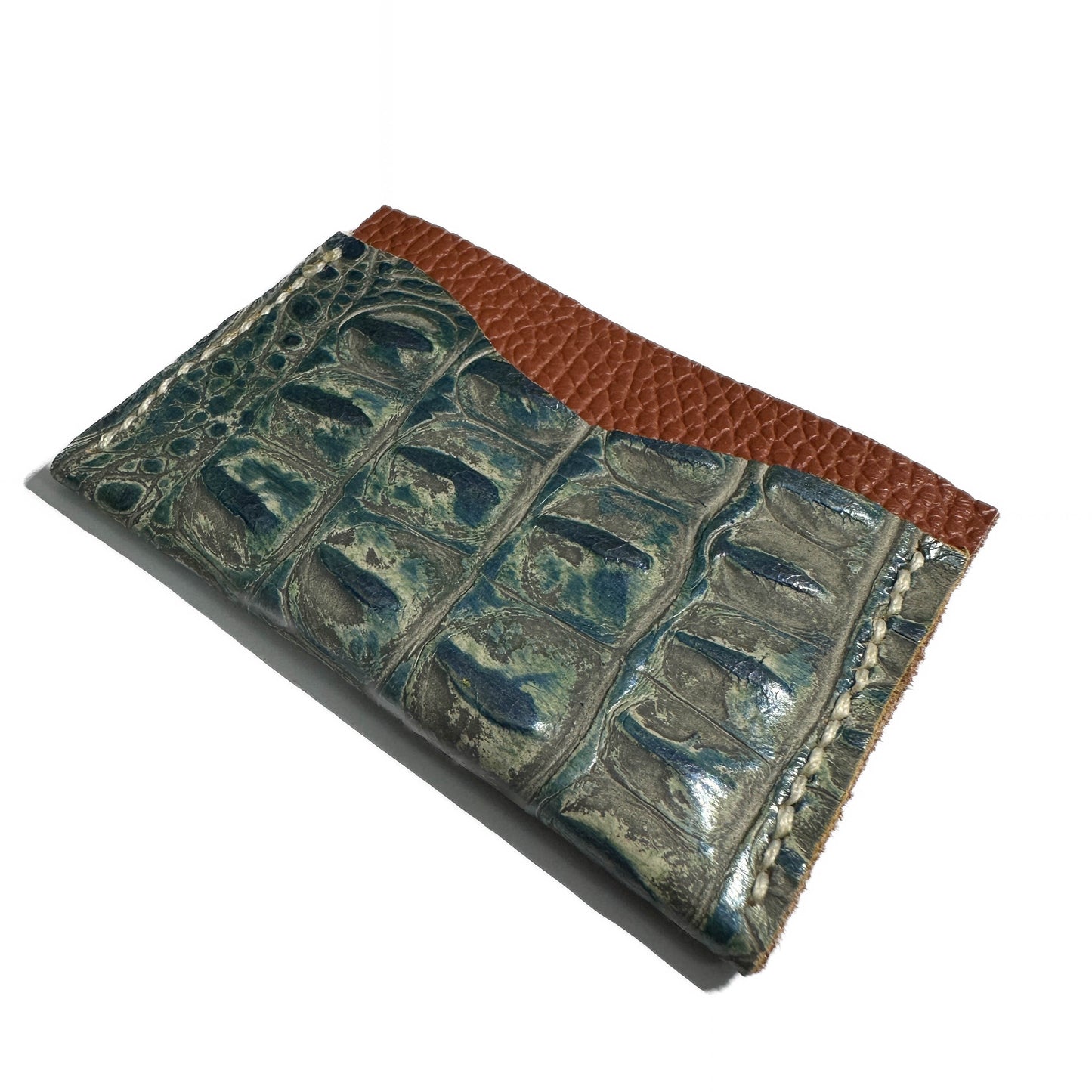 CLASSIC CARD HOLDER: Archaic Leather & Hanoi Crocodile