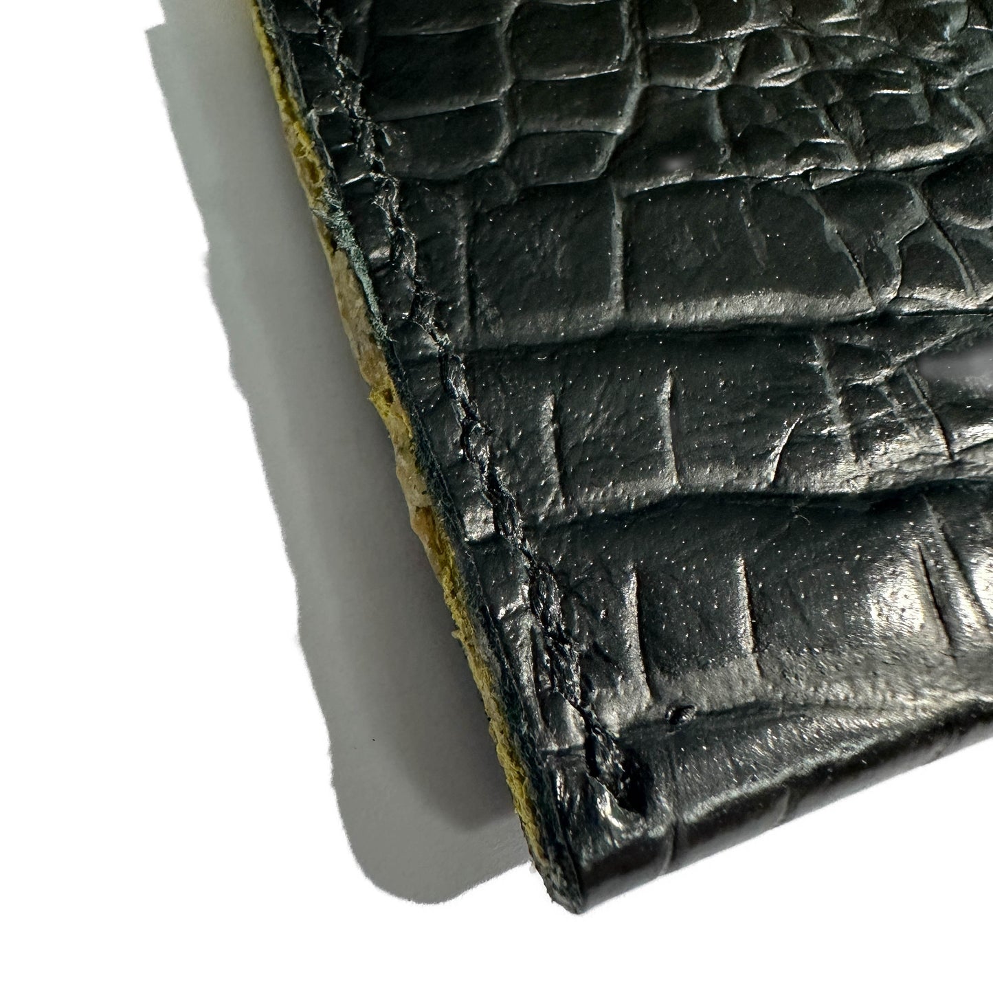 CLASSIC CARD HOLDER: Hazard Leather & Obsidian Crocodile