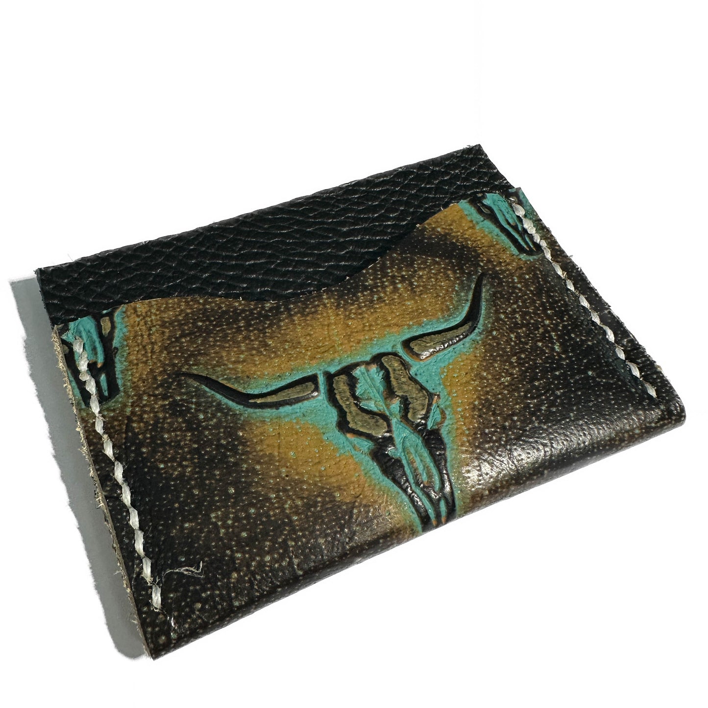 CLASSIC CARD HOLDER: Obsidian Leather & Apocalyptic Steers