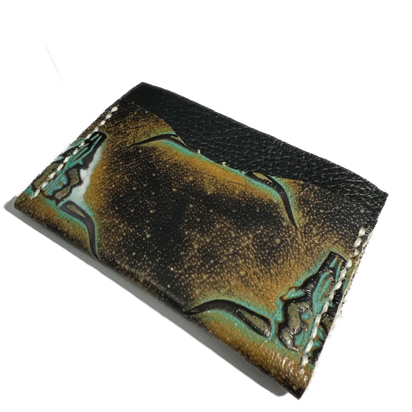 CLASSIC CARD HOLDER: Obsidian Leather & Apocalyptic Steers